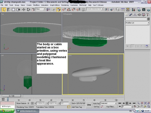 Creation of Flying Steam Sub: Step 2